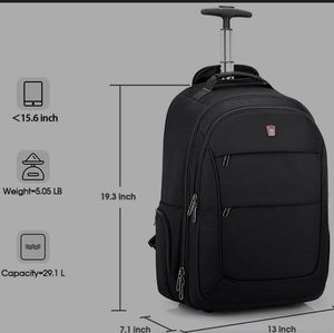 OIWAS Rolling Backpack for Laptop Large Wheeled School Bookbag Roller Daypack